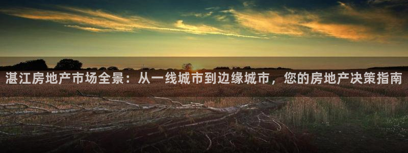 和记娱乐平台官网：湛江房地产市场全景：从一线城市到边缘城市，