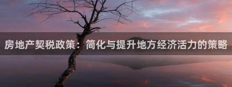 和记万佳官网：房地产契税政策：简化与提升地方经济活力的策略