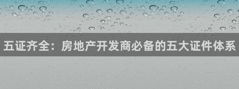 和生记官网：五证齐全：房地产开发商必备的五大证件体系